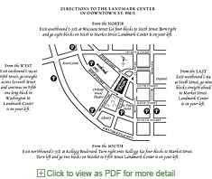 Map (vector) of approaches and parking, Landmark Center