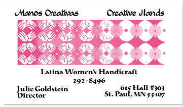 Logo + business card design: Manos Creativas