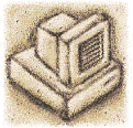 rendering of an imaginary Mayan relief carving of a computer