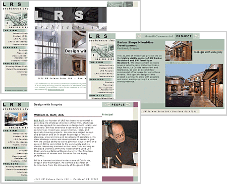 Captured web pages for an Architecture firm's site